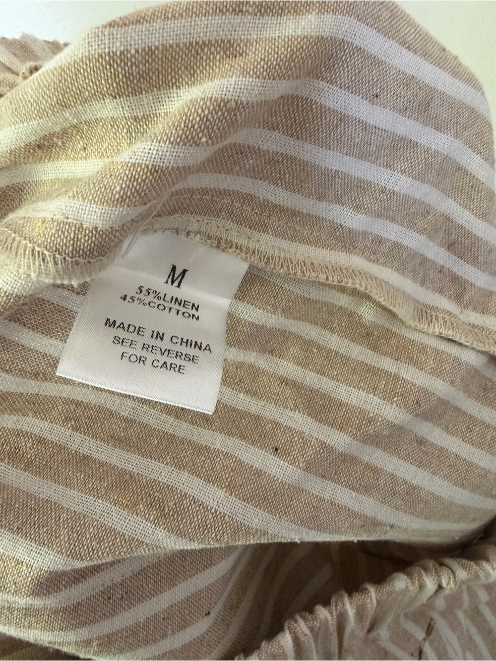 NWOT Wide-Leg Striped Pull-On Pants in Cream - Picture 7 of 7